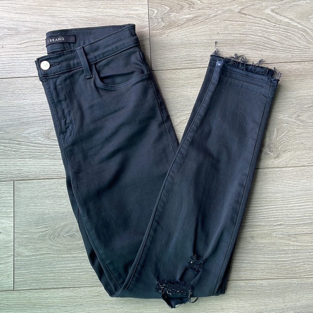 J Brand Alana High Rise Crop Distressed Jeans